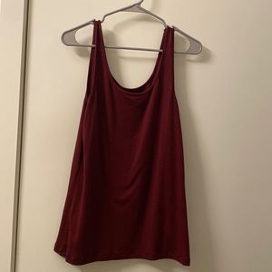 Maroon scooped neck tank